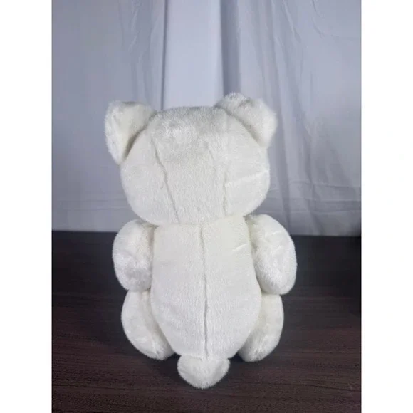 Vintage Steven Smith White Teddy Bear Plush Red Bow Stuffie Collectible Bear - Picture 2 of 5